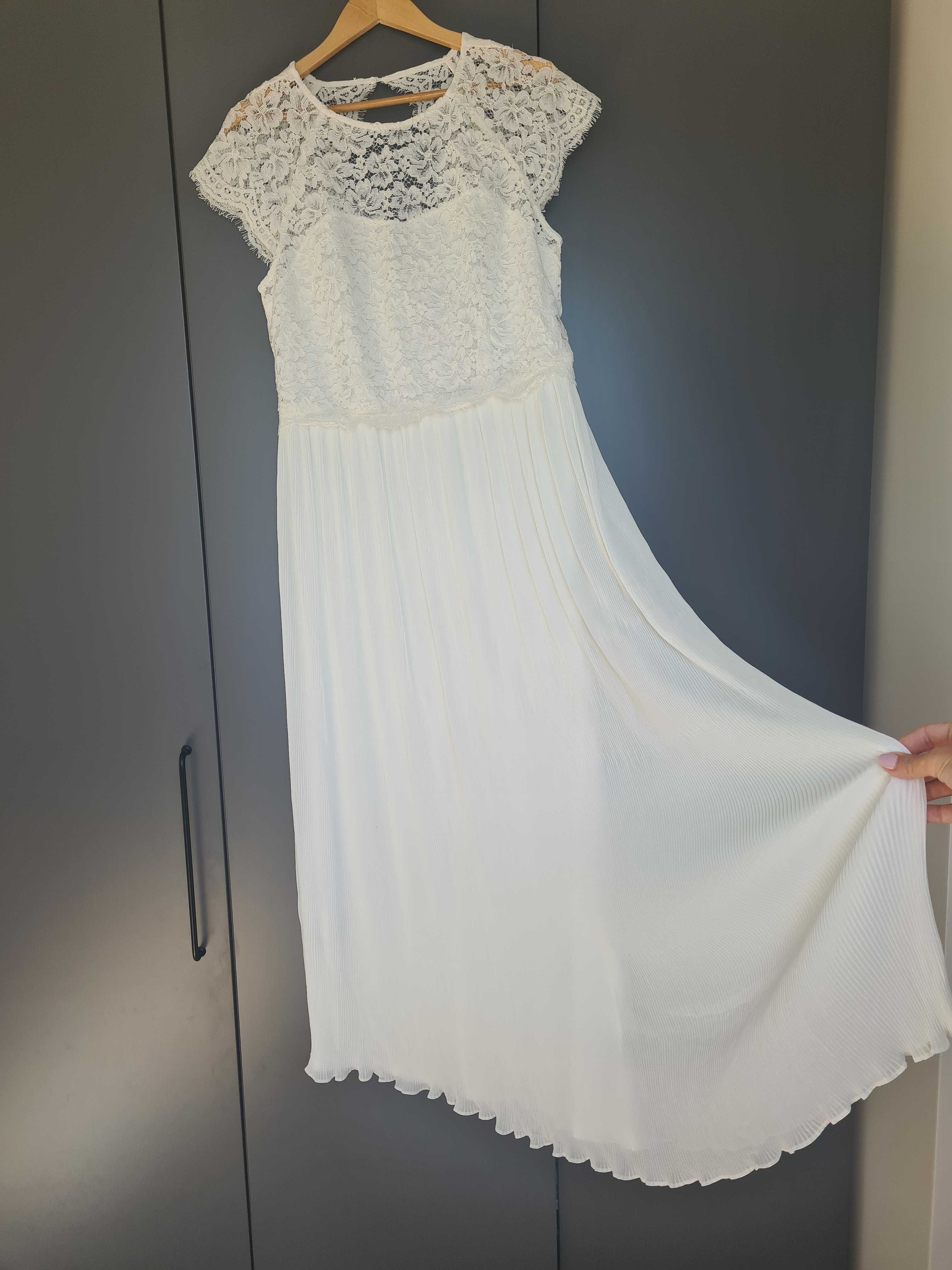 Sukienka ślubna letnia styl boho długa r 42