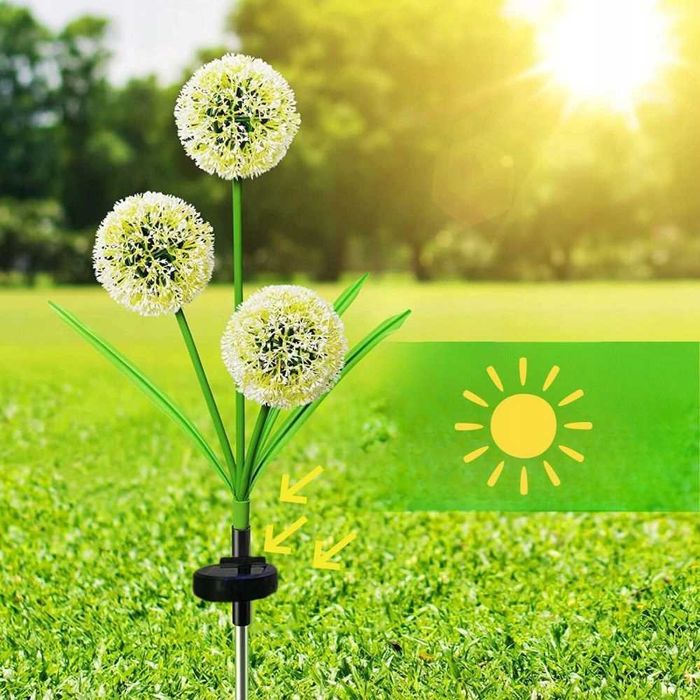 LAMPA Lampka Solarna LED Wbijana KWIAT CZOSNKU Ozdoba Do Ogrodu 2 szt.