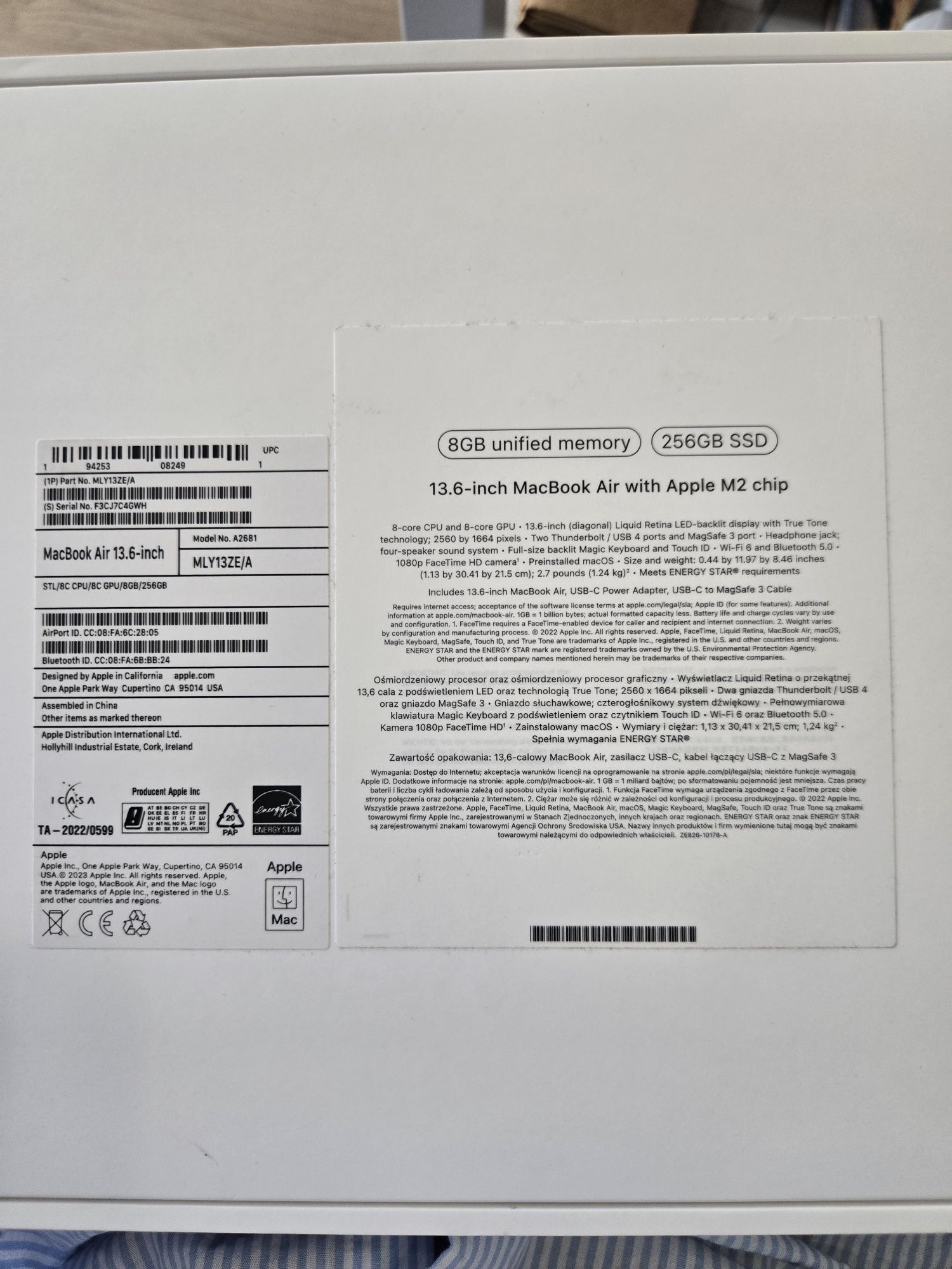 Macbook Air M2 256GB Ksiezycowa Poświata
