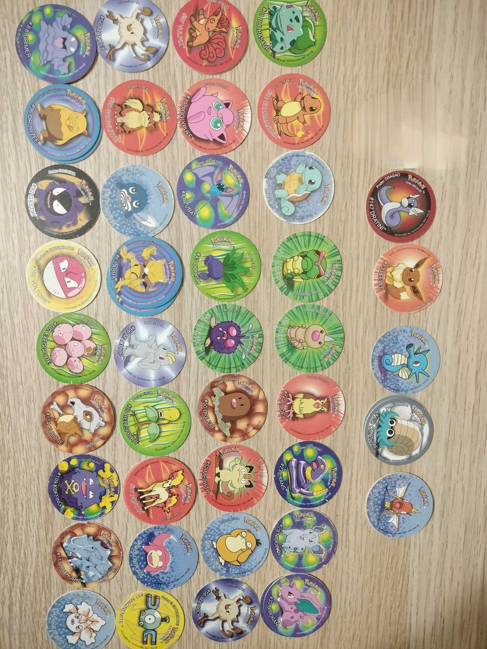 Tazos Pokémon 1, 2, 3 e nox