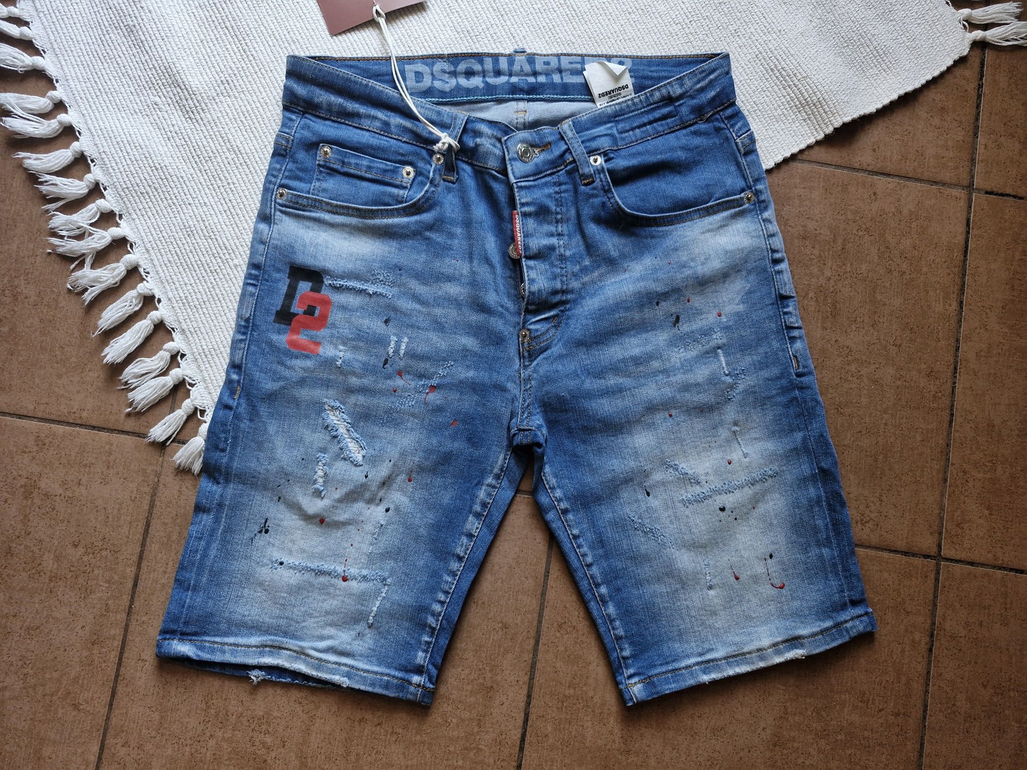 Nowe Spodnie meskie jeansy krotkie dsq2  32 33 jasne logo metki
