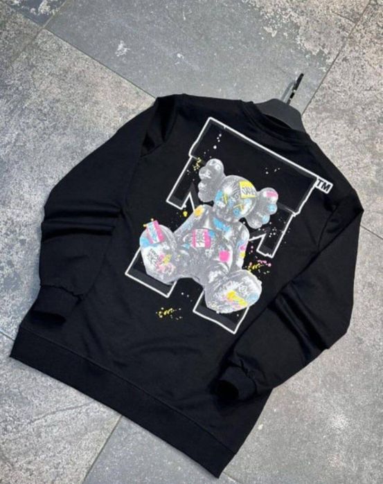 РАСПРОДАЖА -40% Мужской свитшот OFF White черный/белый Кофта осень топ