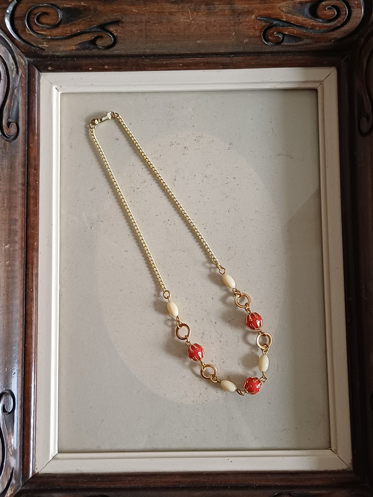 Naszyjnik kolia vintage biżuteria kostiumowa prl