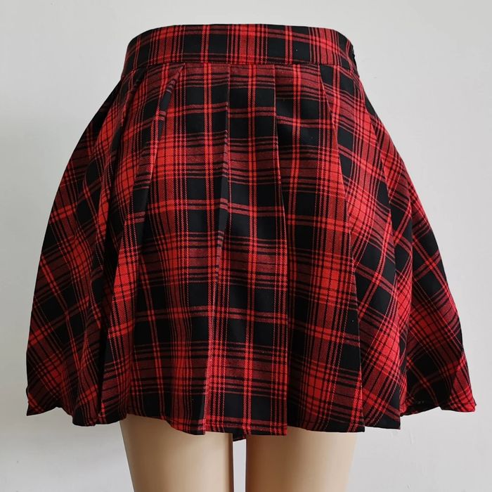 Damska spódnica w kratę, spodniczka w szkocką kratkę Punk, Rock - 3XL