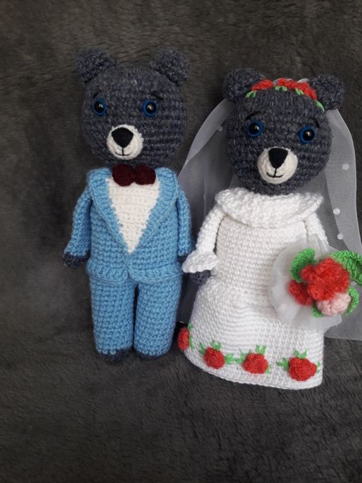 Misie ślubne młoda para dekoracja ślubna prezent