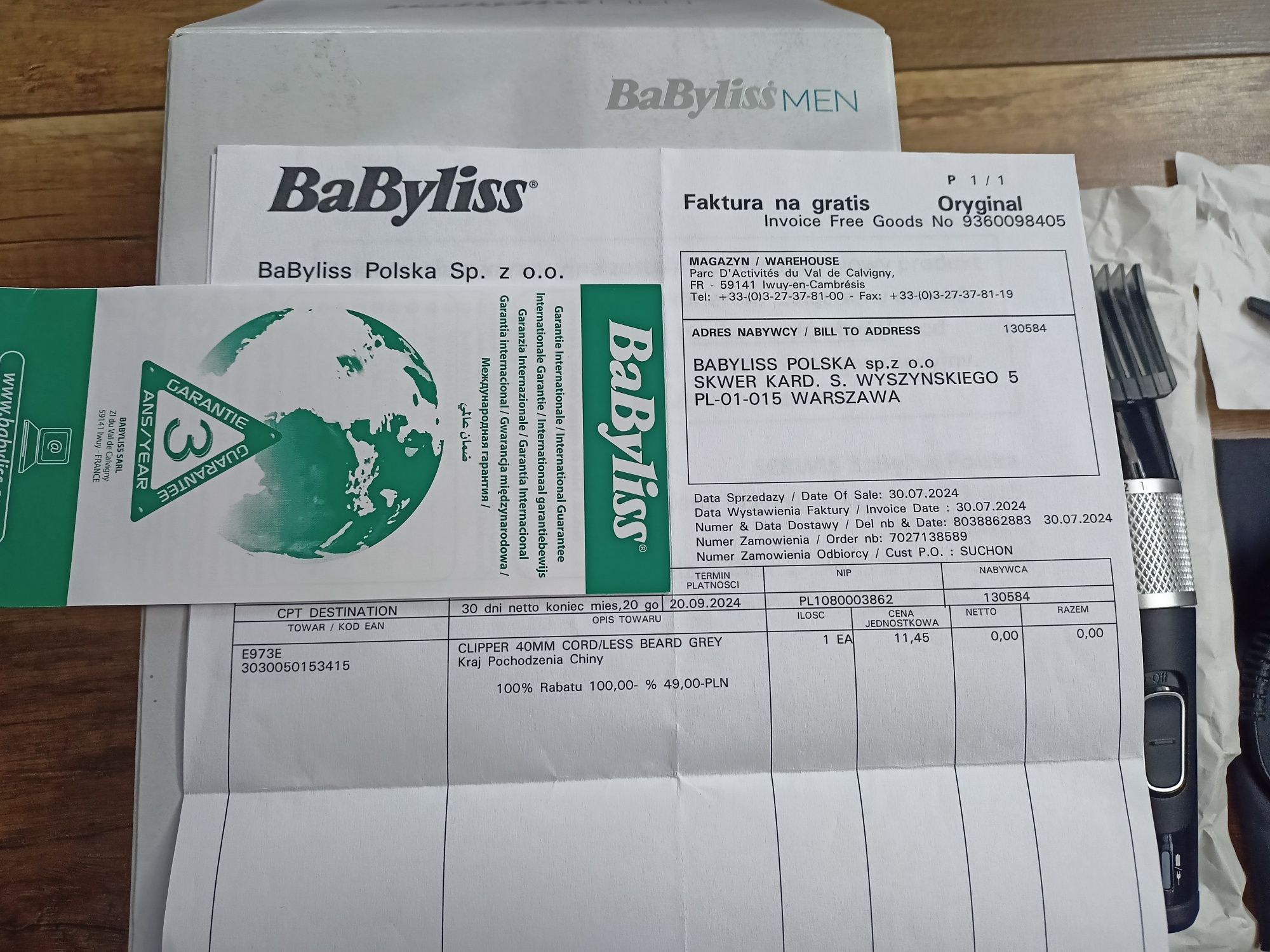 Babyliss maszynka do strzyżenia włosów Nowa Gwarancja 60 miesięcy