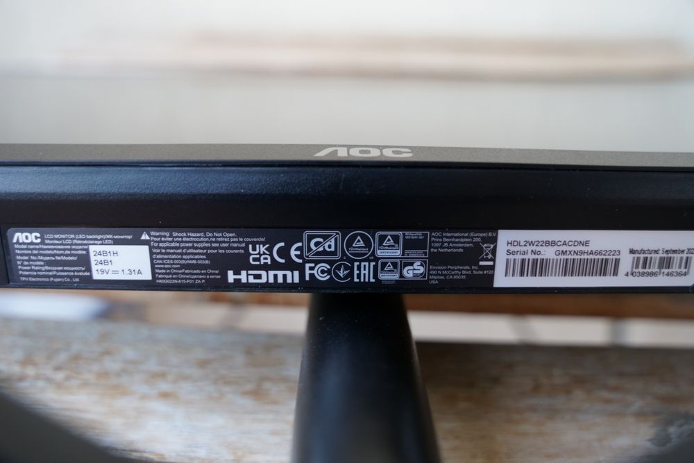 Monitor AOC 24B1H 23.6" 1920x1080px