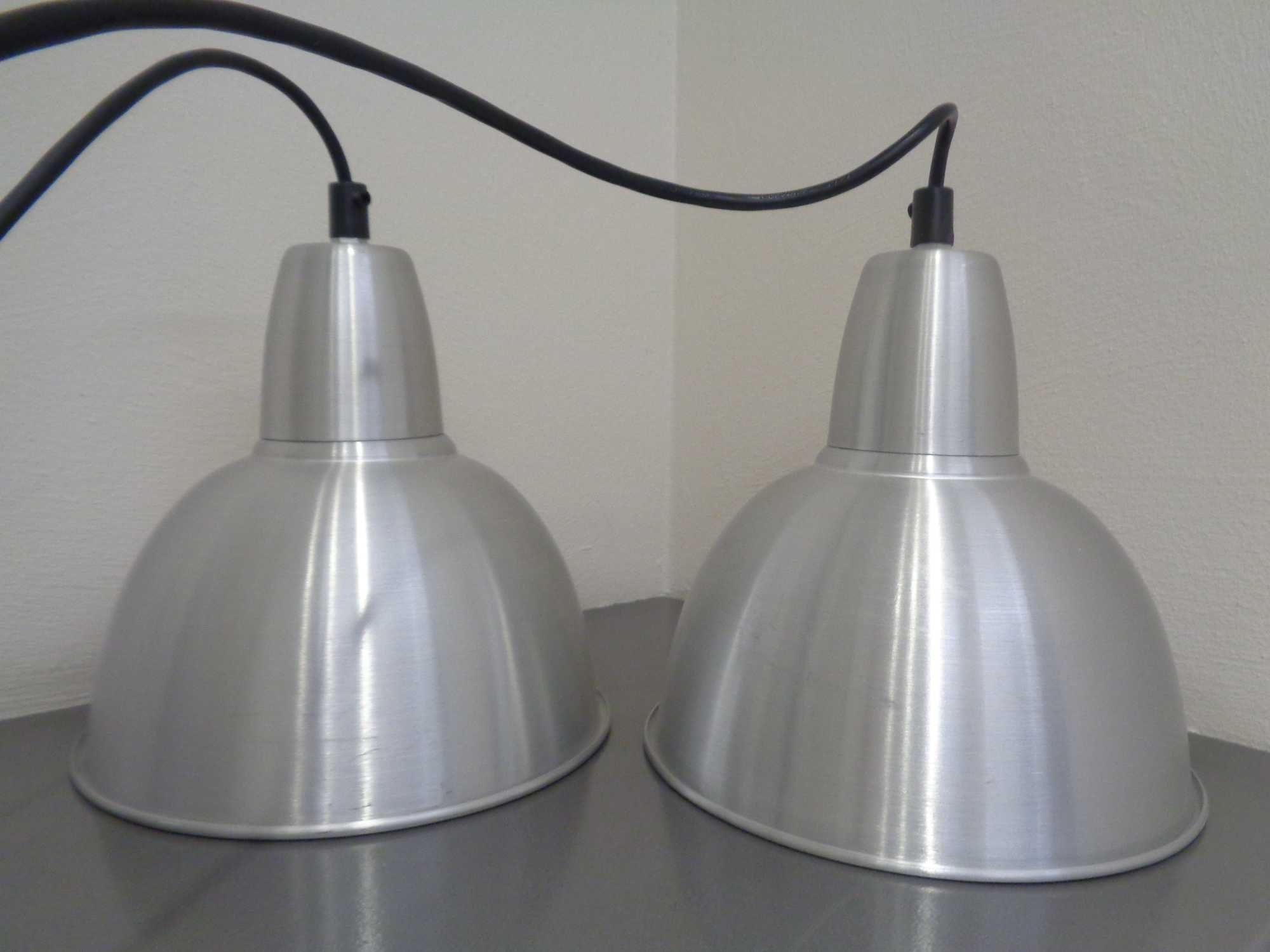 2 lampy wiszące aluminium wzornictwo przemysłowe długi kabel - 21,5 cm