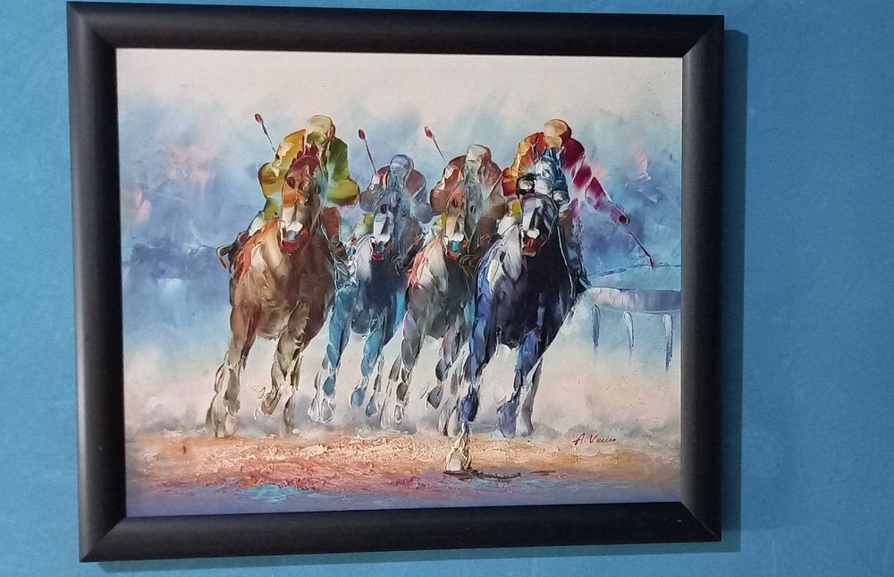 Quadro decorativo e máscara de Veneza em porcelana