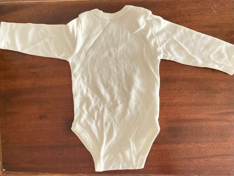 Body Branco Manga Comprida Com Zebra – 62cm
