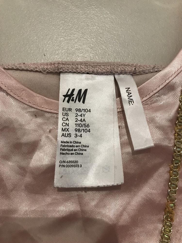 Strój księżniczka 3/4 lata 98/104 H&M