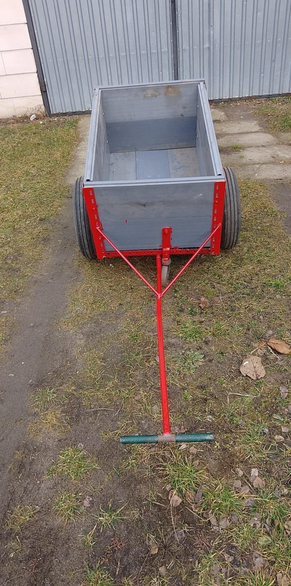 Wózek transportowy ogrodowy na grubych mocnych kołach