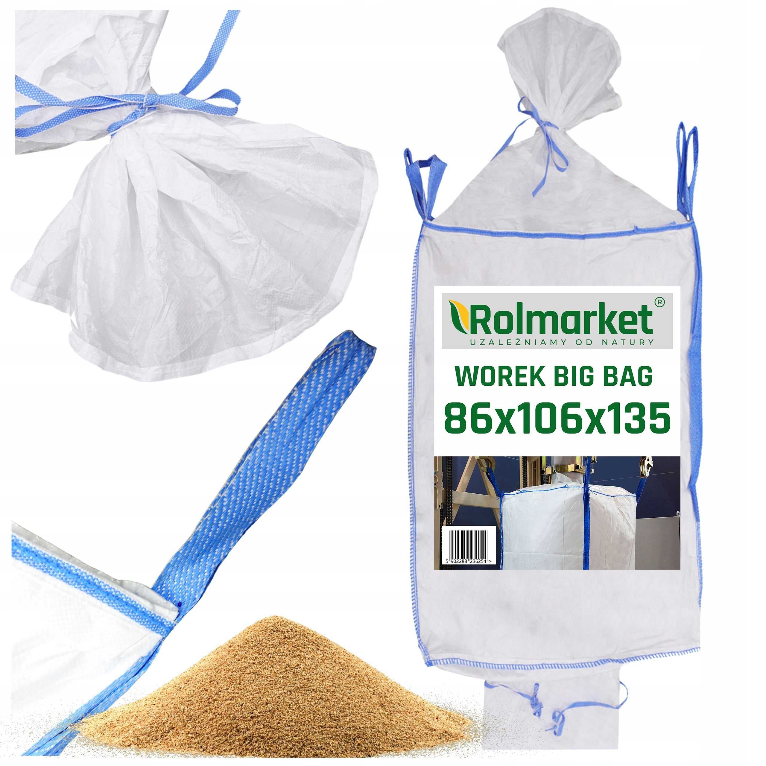 Worek big-bag 86x106x135 worki BIGBAGI na zboże gruz śmieci Jak Nowy