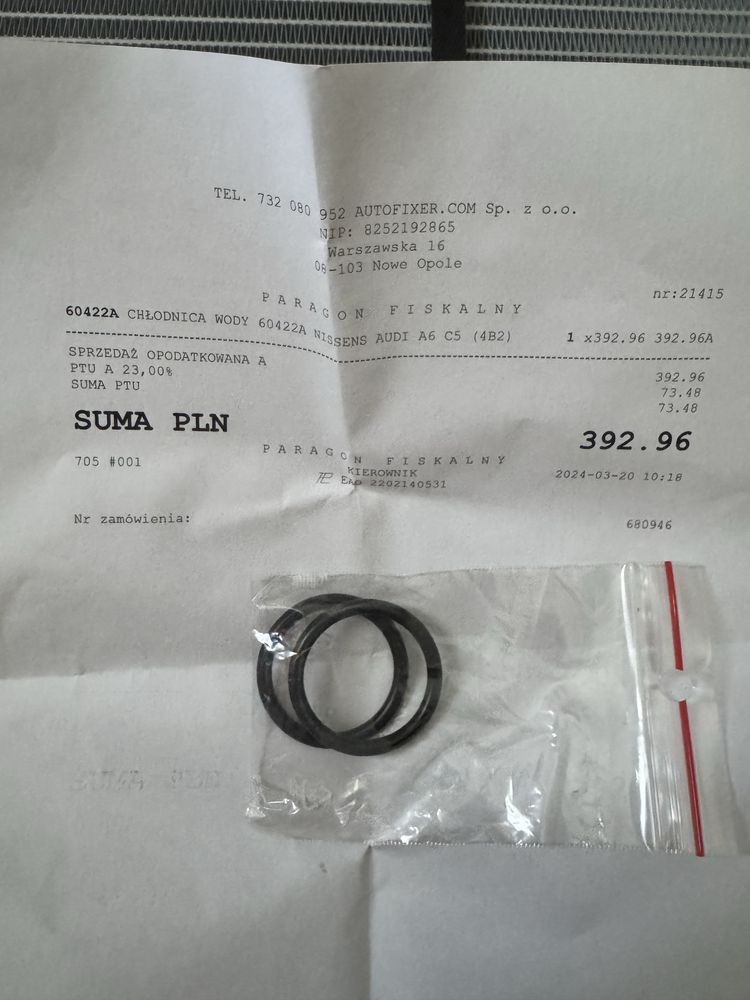 Chlodnica Wody 60422A NISSENS AUDI A6 C5 (4B2)