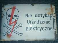 Tabliczka PRL Nie dotykac Urządzenie elektryczne