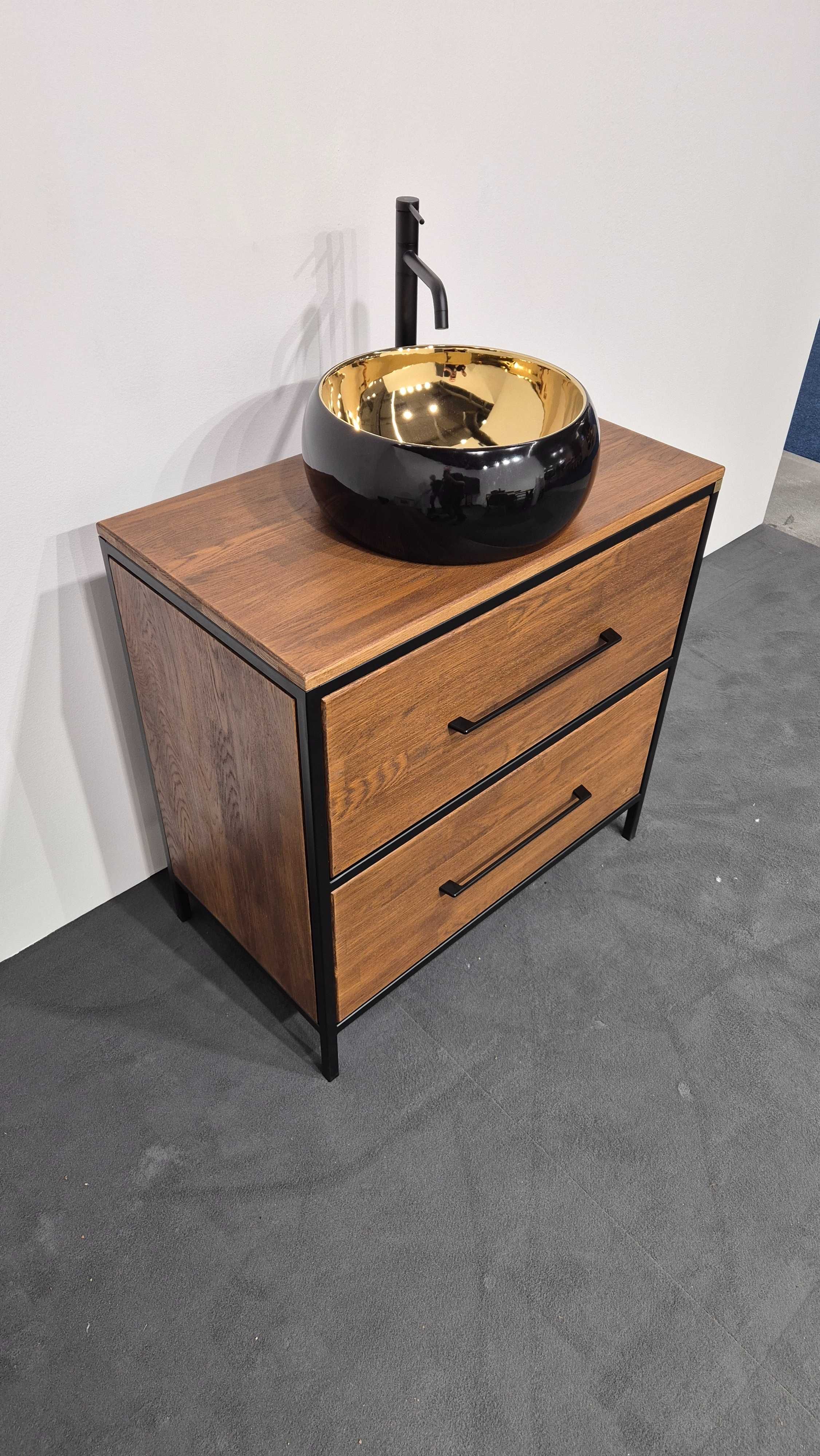 Szafka Łazienkowa z umywalką i baterią - 80x45x80cm Komoda Loft