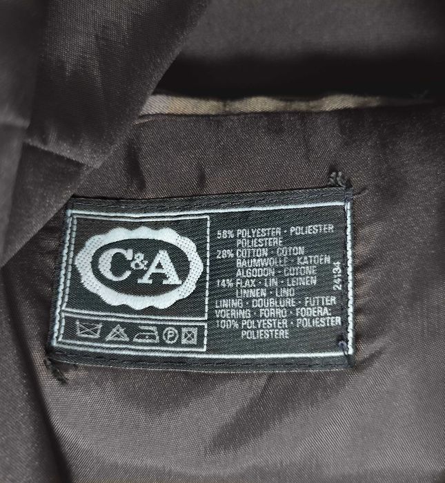 Damski Garnitur Jednorzędowy W Paski Beżowy C&A |R. 50 L/XL