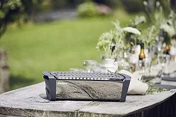 Grelhador barbecue sem fumo portátil bateria led ventilador