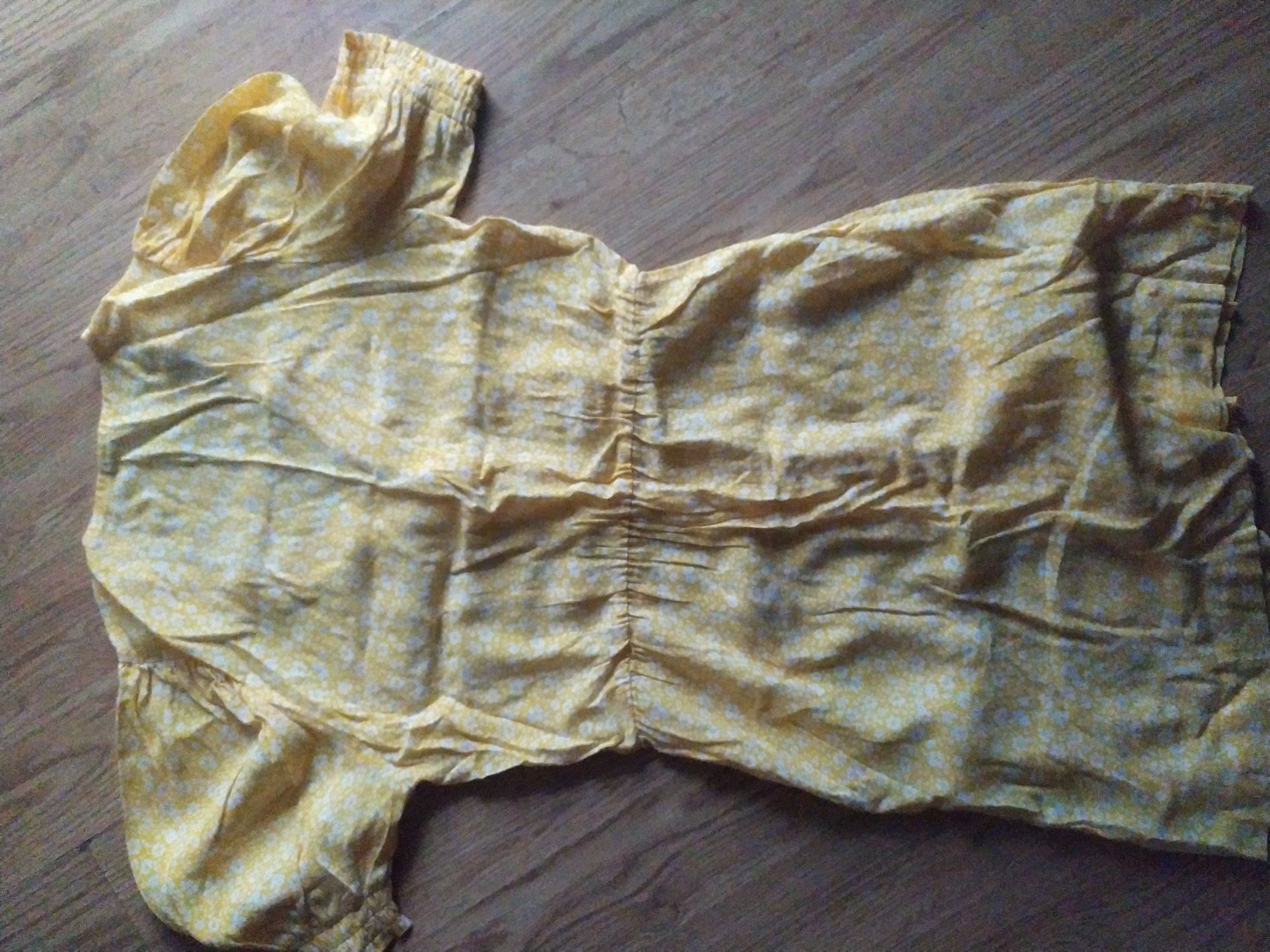 Zwiewna sukienka h&m żółta m/38