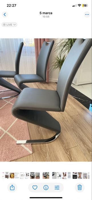 Krzesla szare nowoczes 8 szt