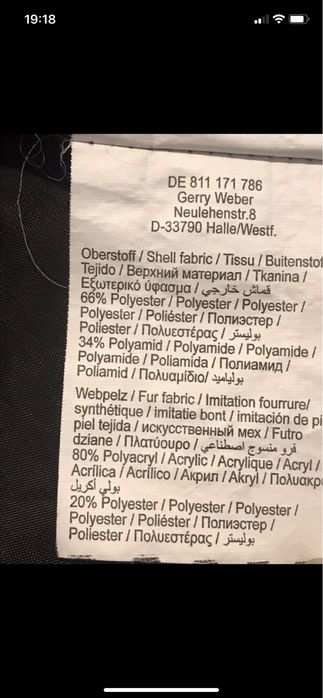 Gerry Weber Edition Outdoor długa czarna kurtka ocieplana 46