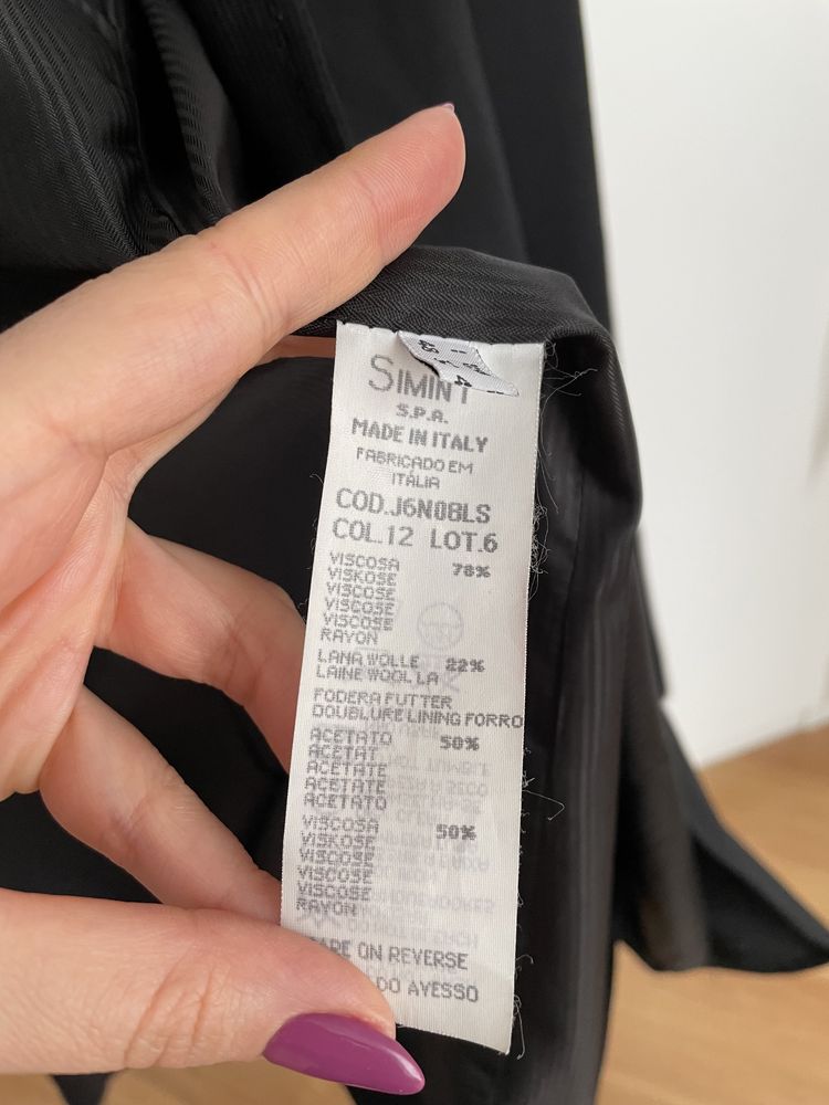 Czarna marynarka w prążek vintage Armani Jeans S/M XL