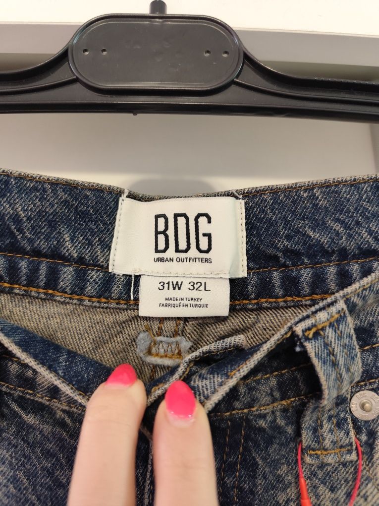 Spodnie szerokie damskie BDG Urban Outfitters Kayla Relaxed Fit denim