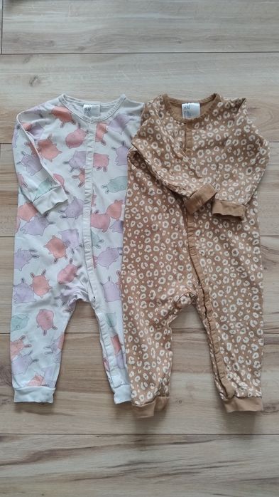 Dwa pajace piżamy H&M 80