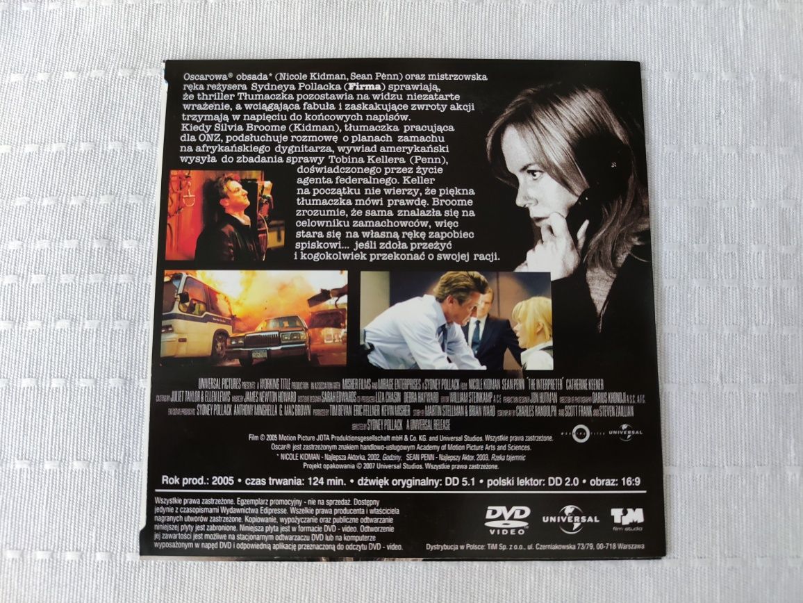 Film Tłumaczka (The Interpreter) DVD