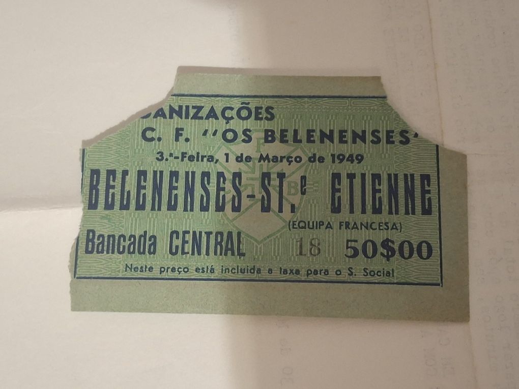 Bilhetes muito antigos futebol belenenses