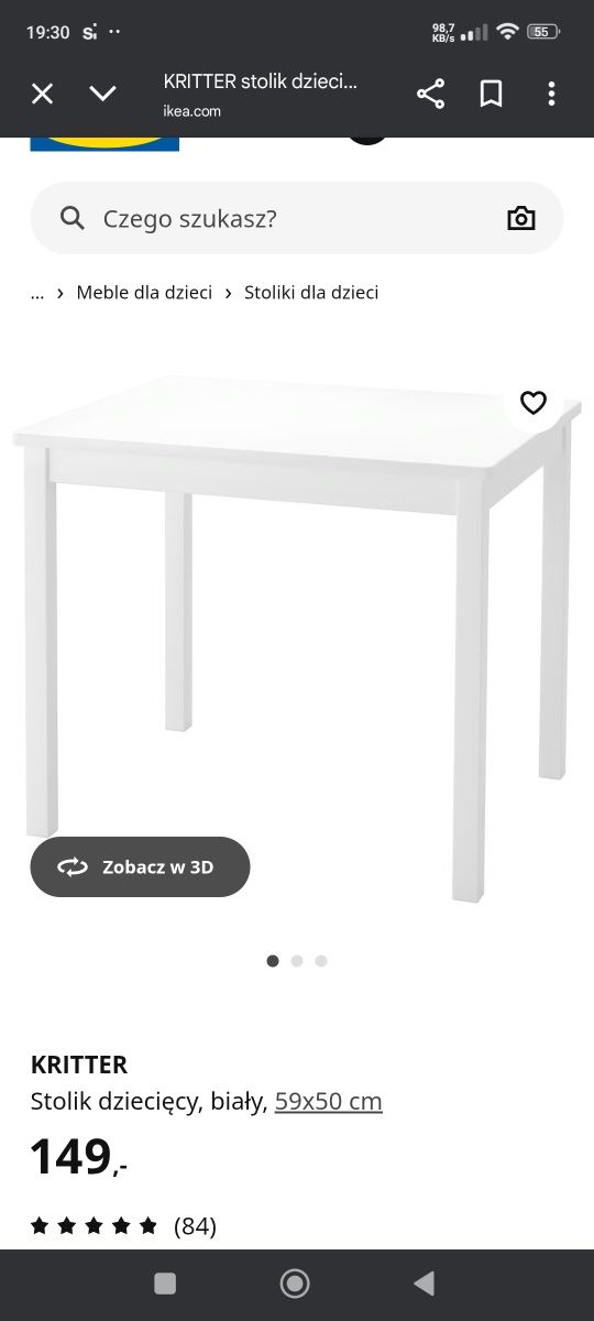 Stolik IKEA kritter