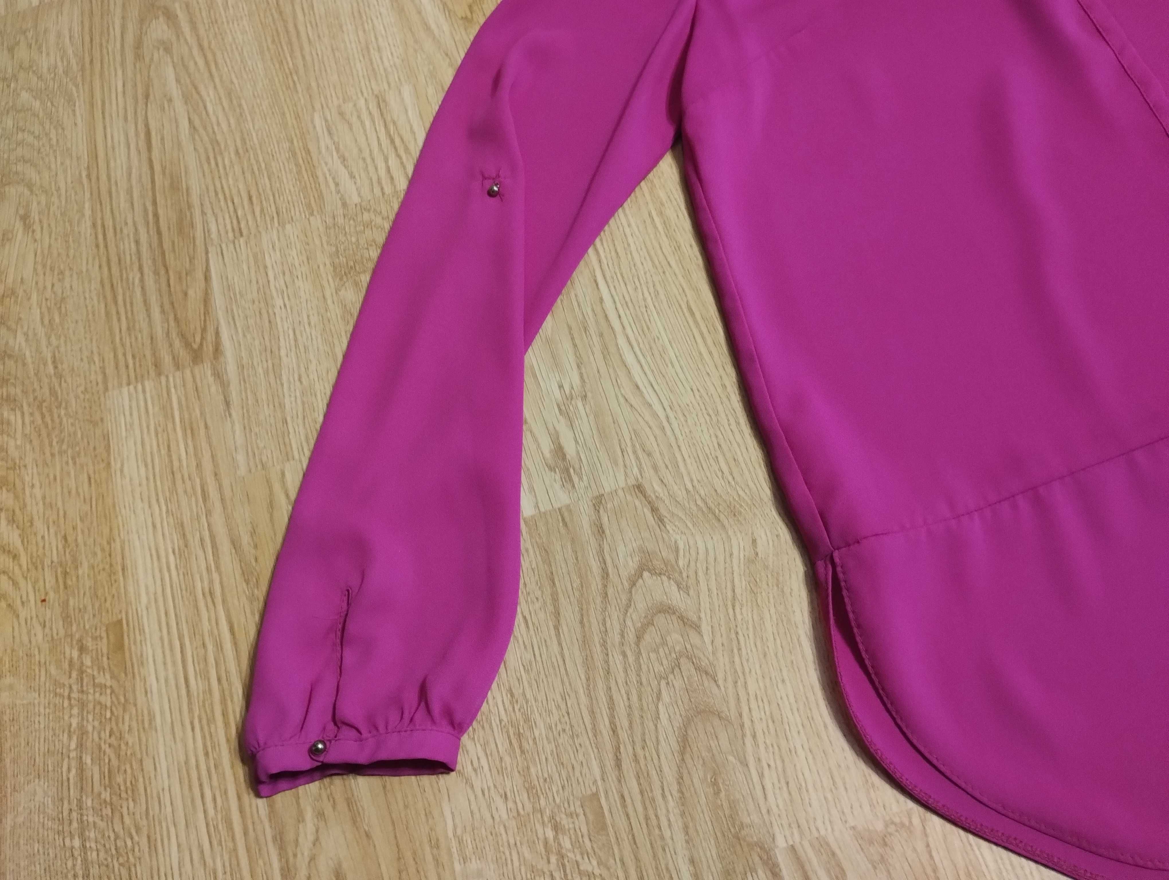 Koszula damska elegancka bluzka kolor amarant soczysty róż L lub 40