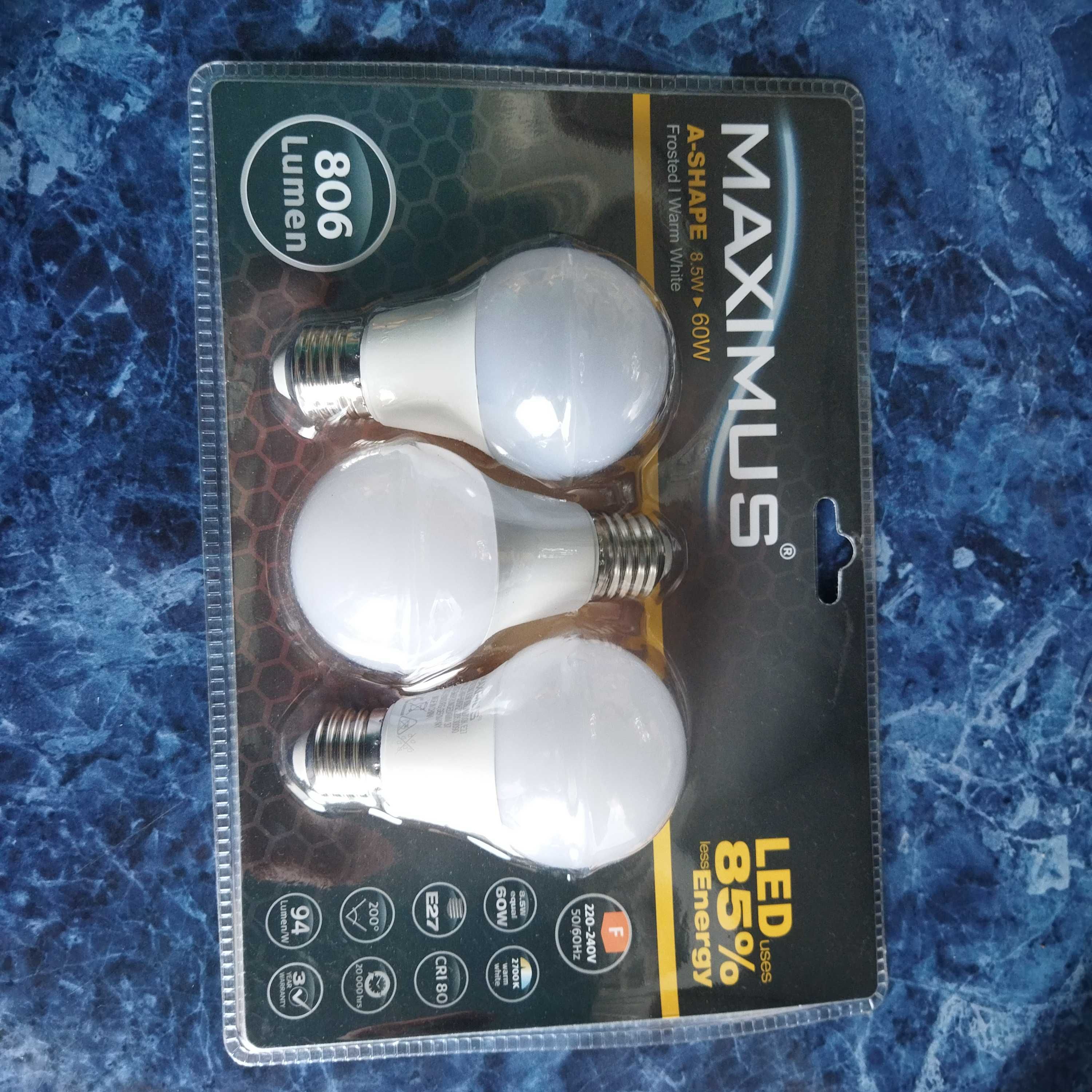 Żarówki LED Maximus, E27, zestaw 3 sztuk