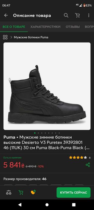 Ботинки Puma Desierto V3 Puretex