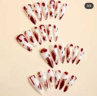 накладні нігті, готичні, кров, багаторазові, нові, аксесуари, нігті