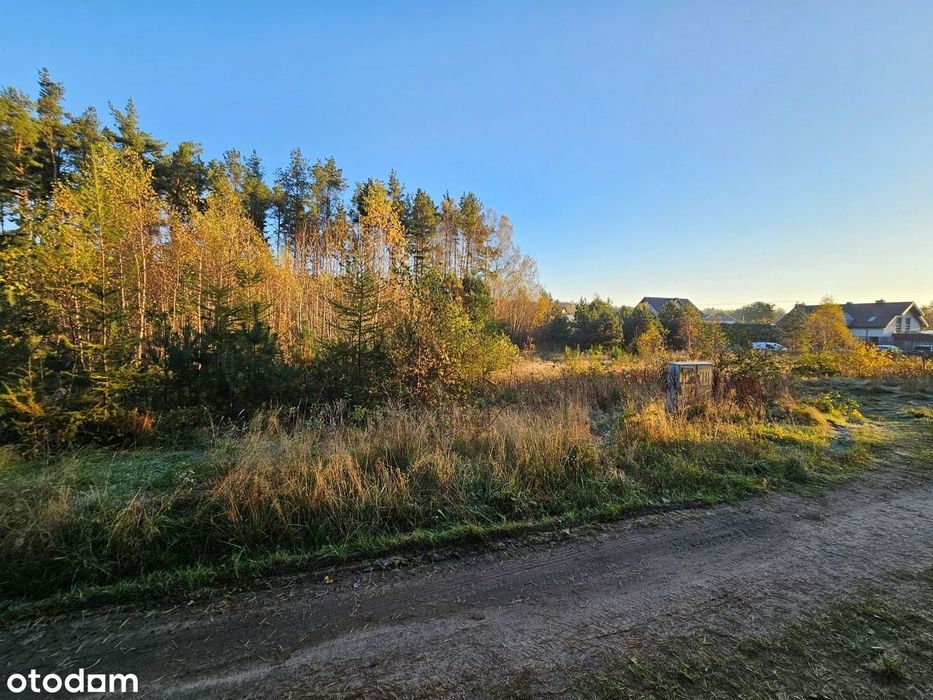 Działka Leśniewo 1062 m², przy lesie, cisza i spokój, wydane WZ