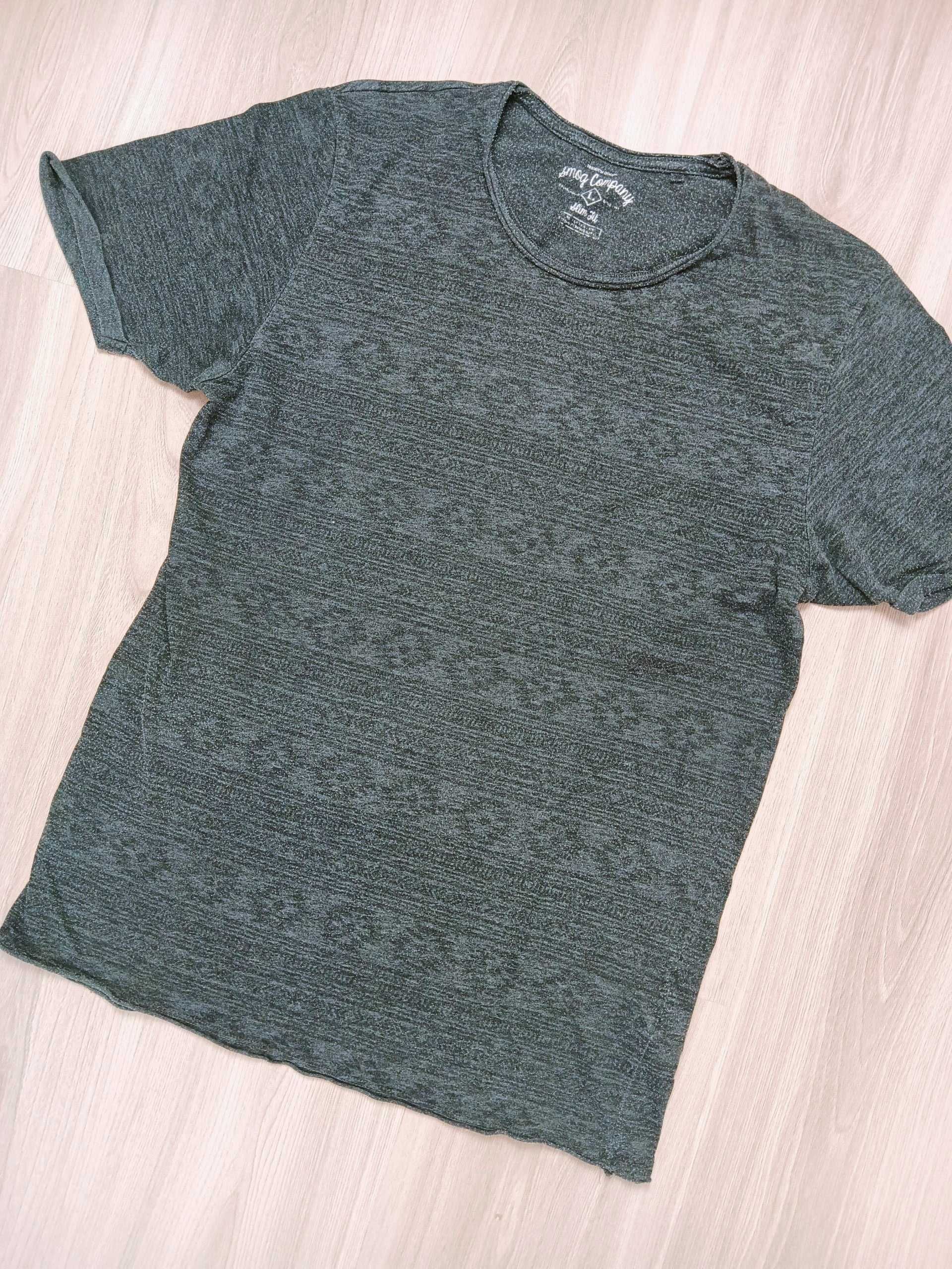 T-shirt bluzka koszulka slim fit ciemno szary L