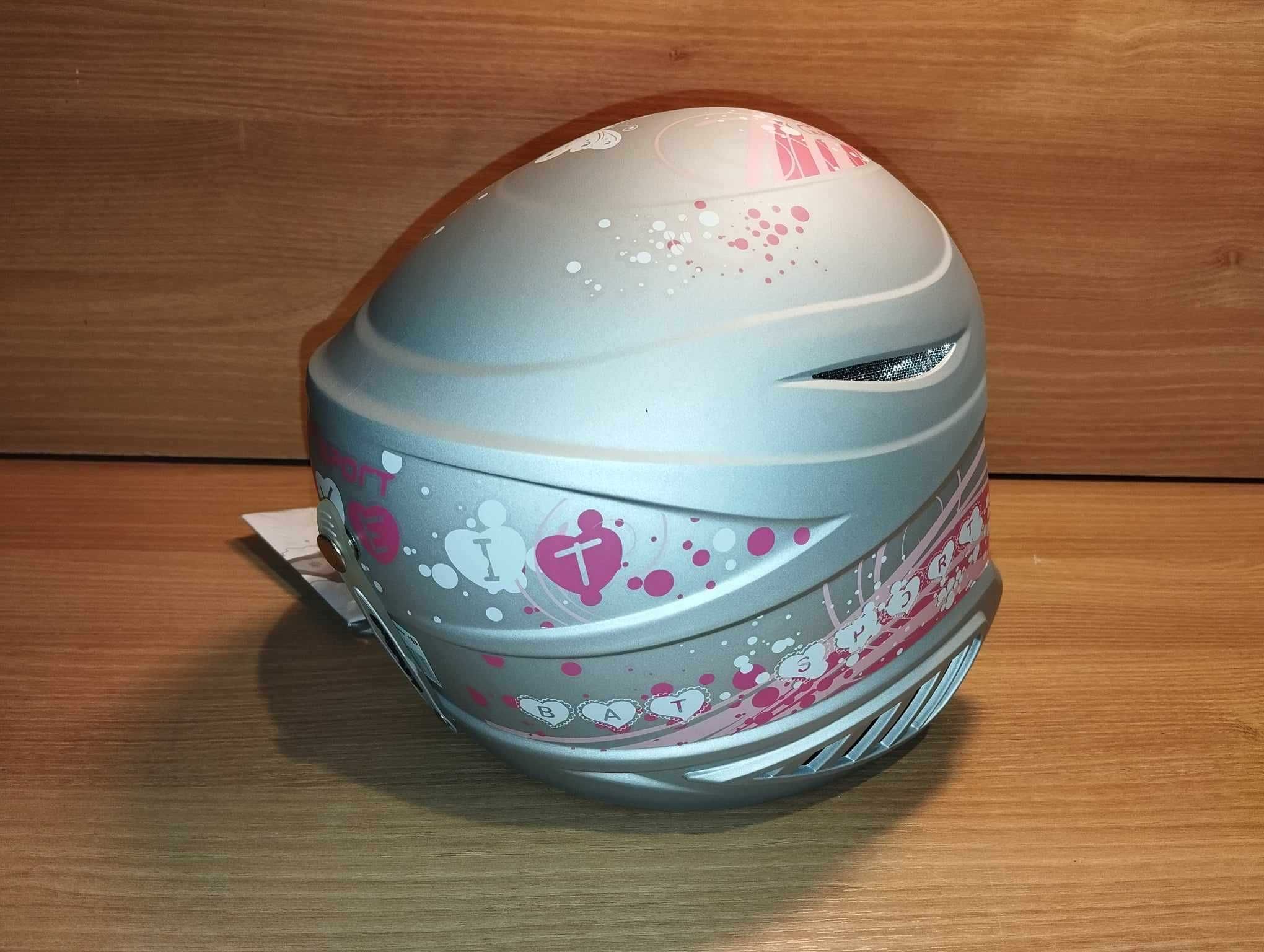 Kask Dziecięcy - Rozmiar S - 53-55 cm Srebrny