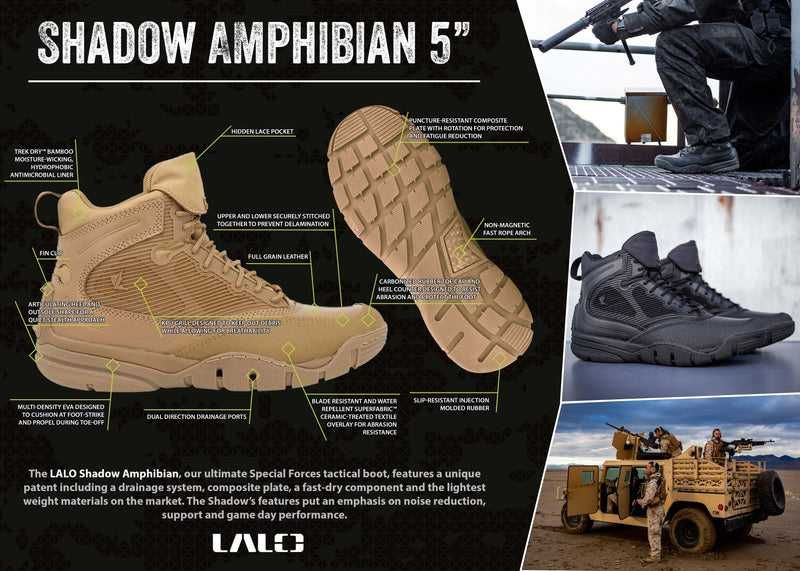 Тактичні ботинки  Lalo Boots - SHADOW Amphibian 5" Coyote (43- 9.5)