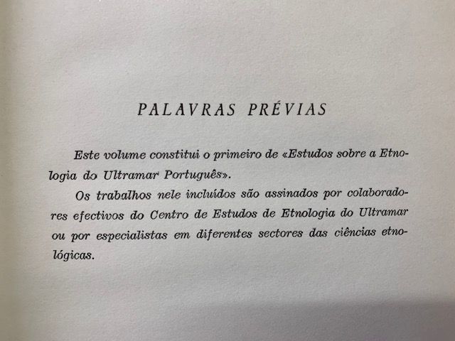 Estudos sobre a Etnologia do Ultramar Português (volume I), 1960