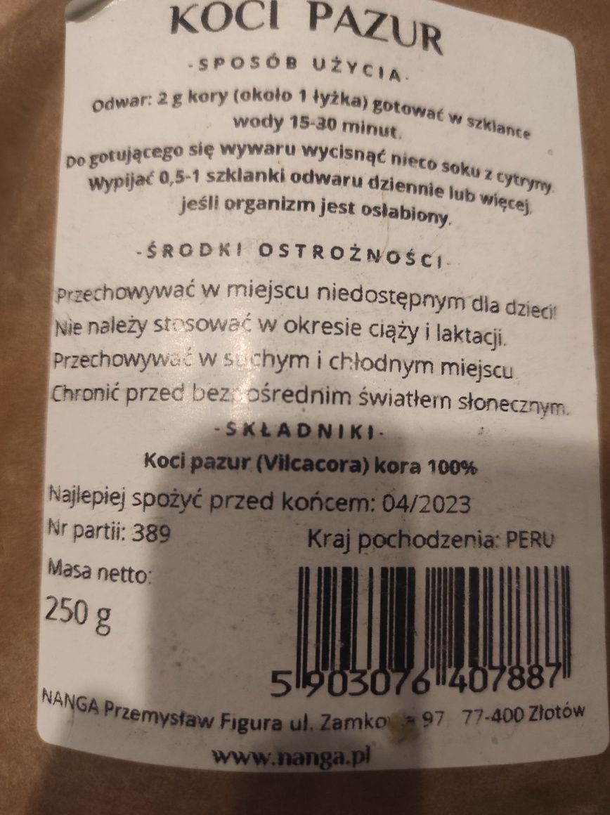 Koci pazur. Czarcie żebro
