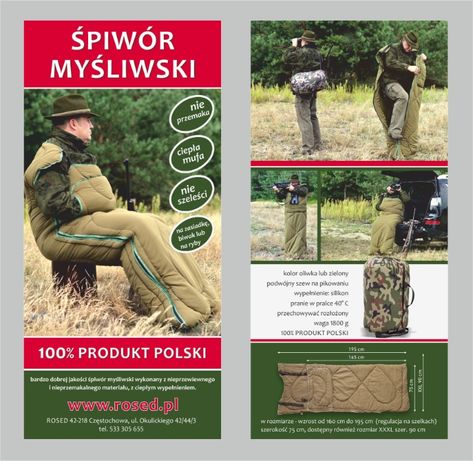 Śpiwór Myśliwski ROSED Nowy -rozmiar standard (75) nowy lifting