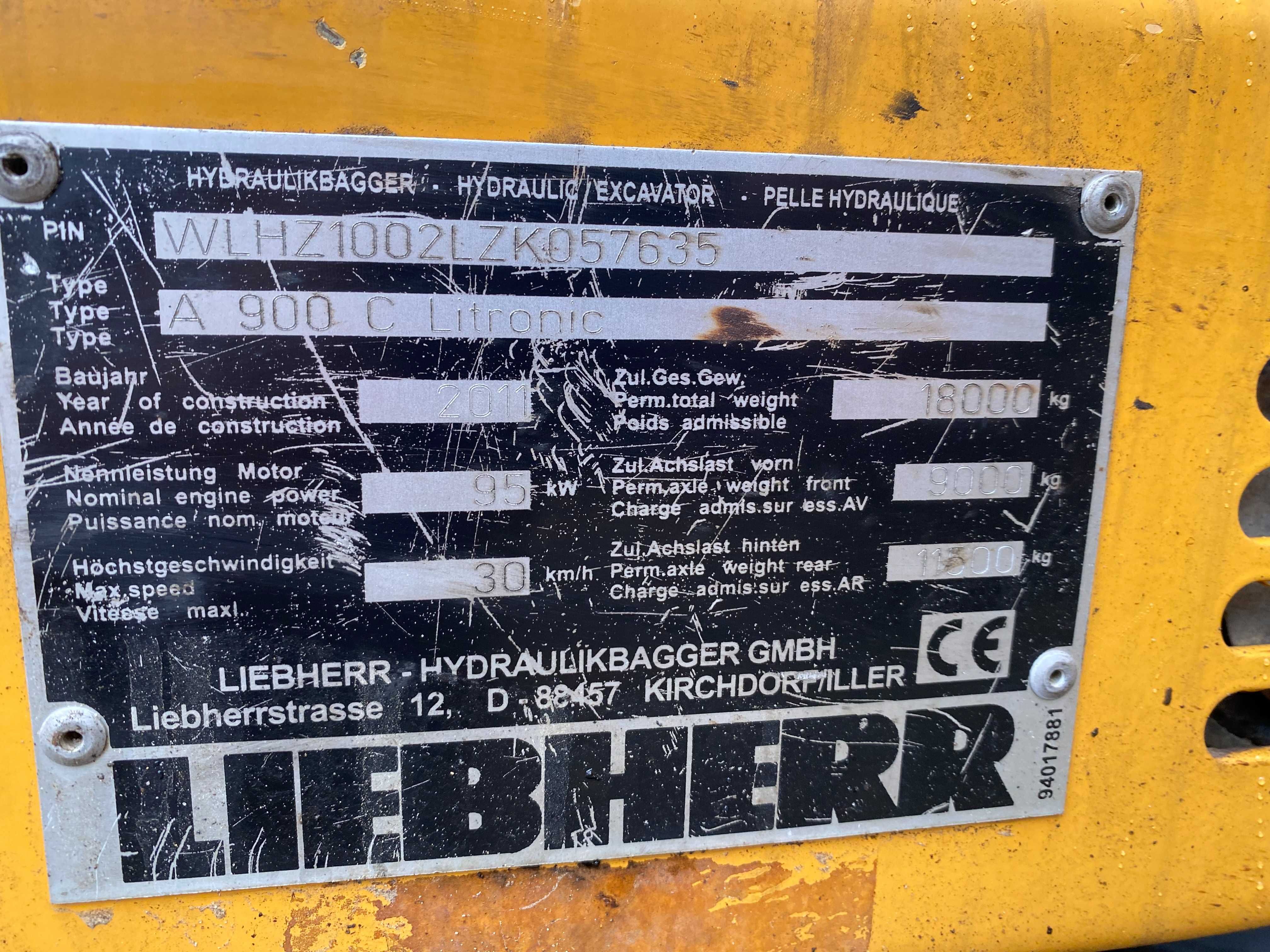 Liebherr A 900 C Rototilt Pług centralne smarowanie