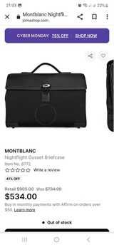 Montblanc nightflight double gusset Briefcase 8772
кожаный портфель
