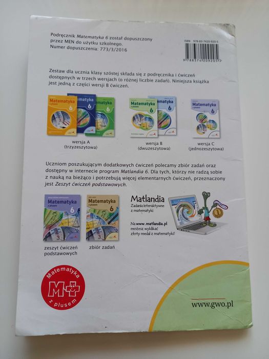 Matematyka z plusem ćwiczenia wersja B cz 1/2 GWO
