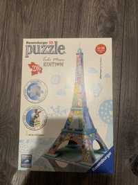 Puzzle 3D wieża eiffla kolorowa