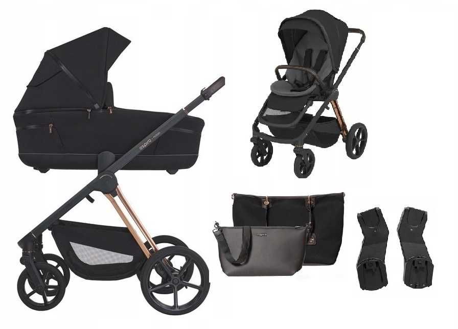 Nowy wózek ESPIRO MILOO 210 Diamond Black CZARNY+ZŁOTO 2w1/3w1 Od ręki