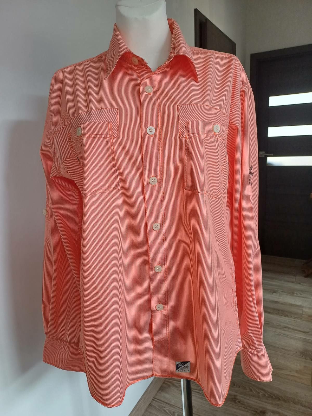Koszula męska pomarańczowo-biała Urban vintage rozm XL.