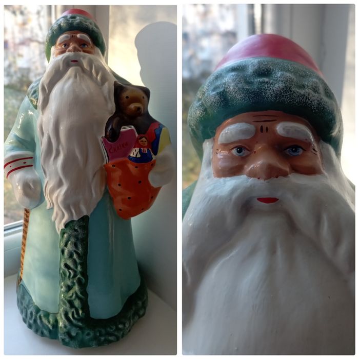 Старинная игрушка Дед мороз опилки 1964г Киров СССР