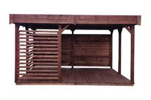Altana Ogrodowa Model 5 – Altana Lamelki Poziome Dach Prosty 4x4 m2